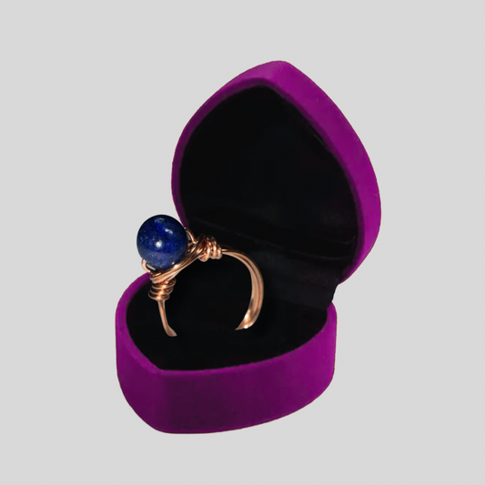Lapis Copper wrapped Rings 8MM