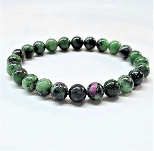 8 mm Ruby Zoisite Stone Bracelet - Best South Gems