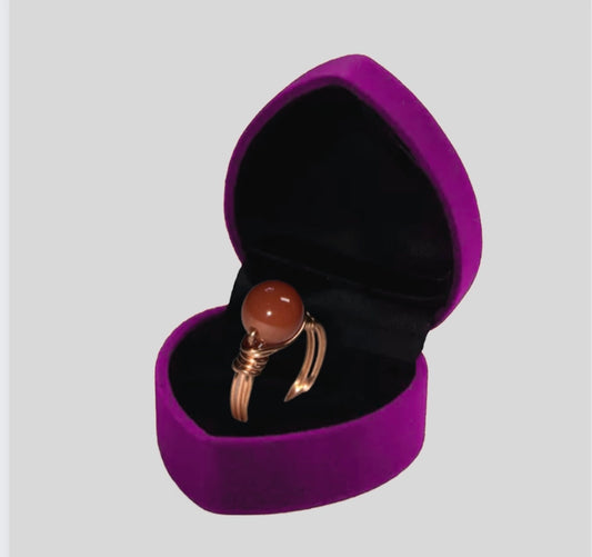 Carnelian Copper wrapped Rings 8MM - Best South Gems