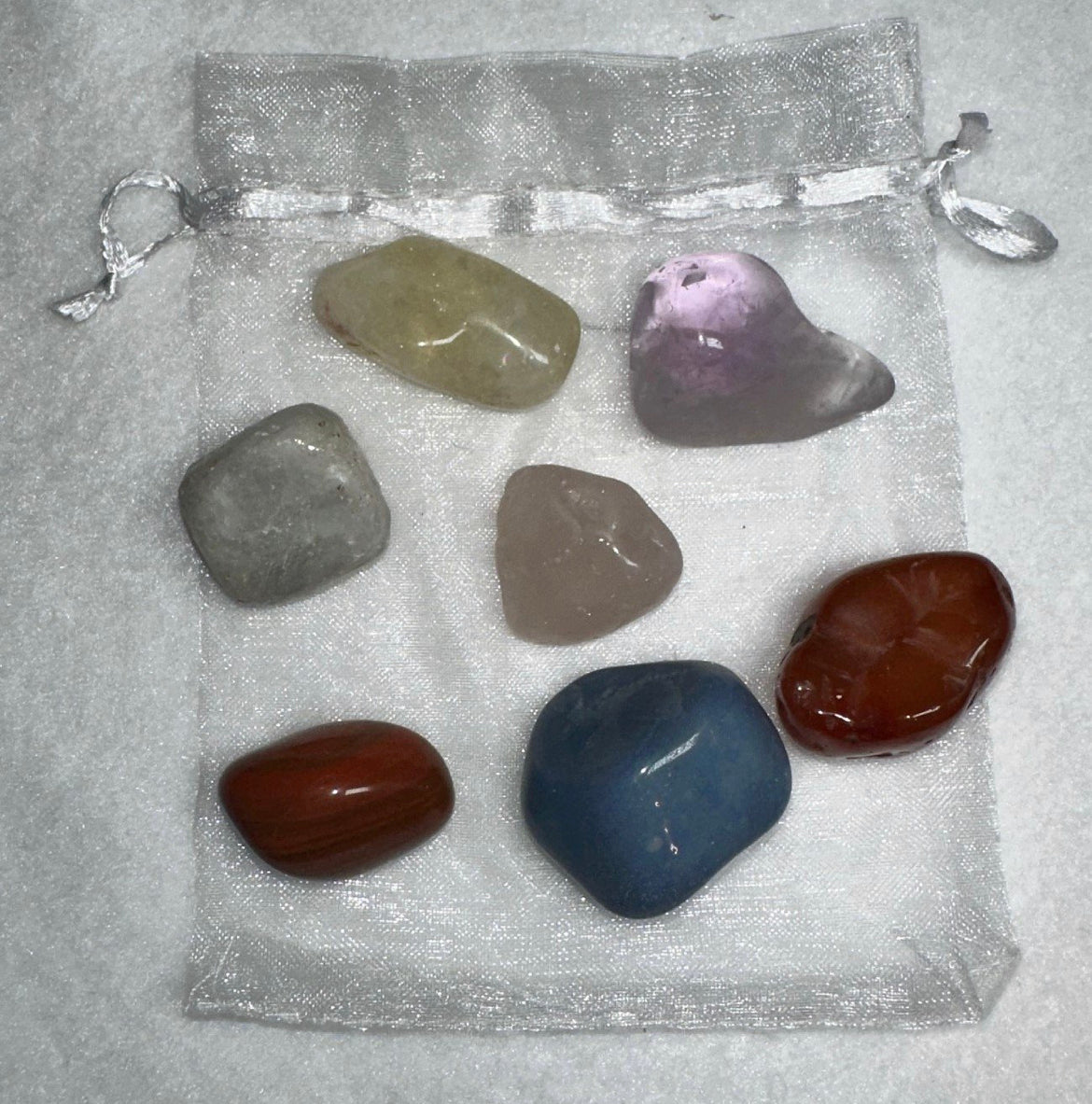 Chakra Stones with Pouch out side