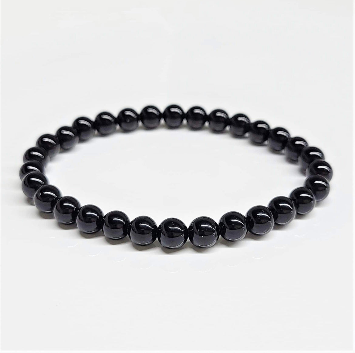 6 mm Obsidian Black Bracelet