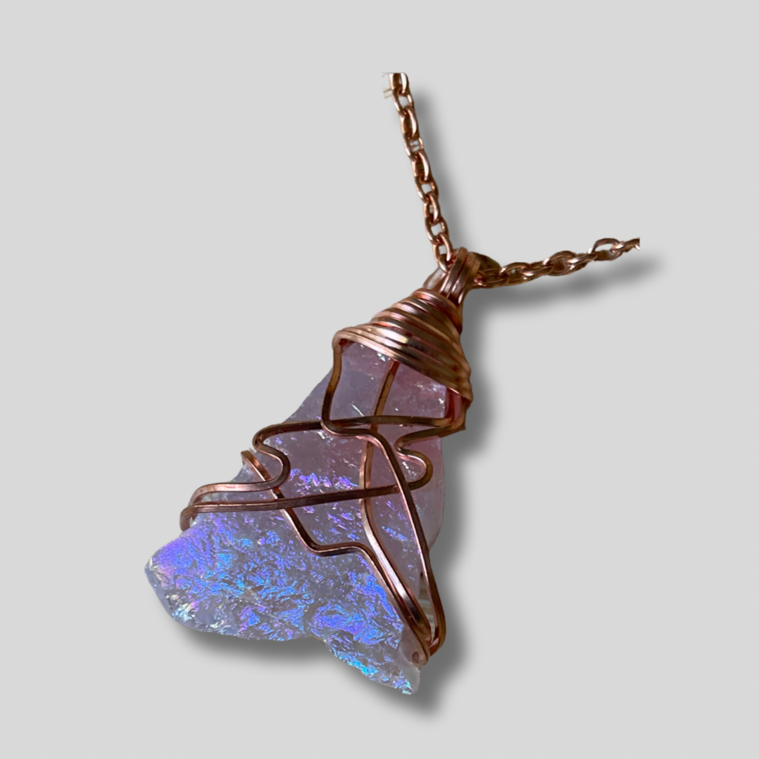 Angel Aura Quartz Copper wrapped Pendant - Best South Gems