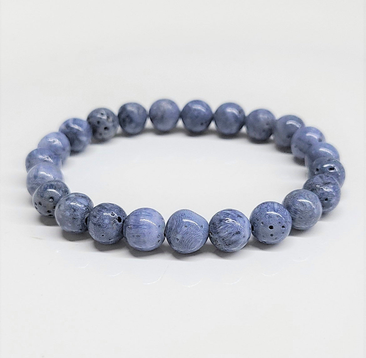 8 mm Blue Coral Stone Bracelet