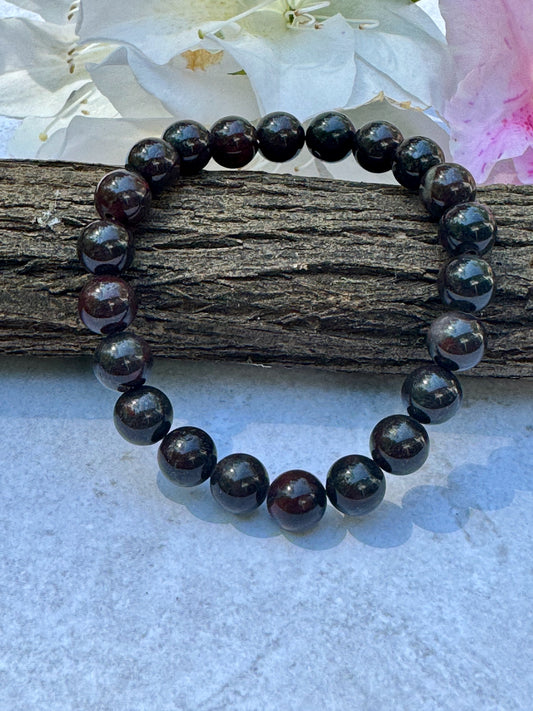 8 mm  Bloodstone Bracelet