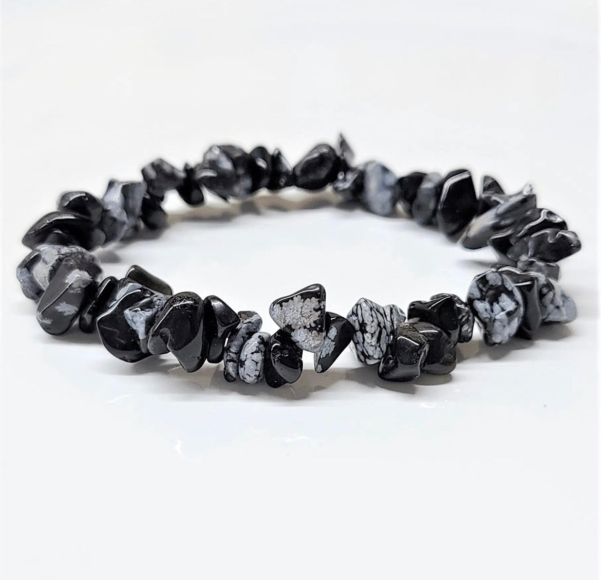 Obsidian (Snowflake) Chip Bracelets
