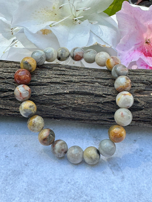 8 mm  Crazy Agate Bracelet