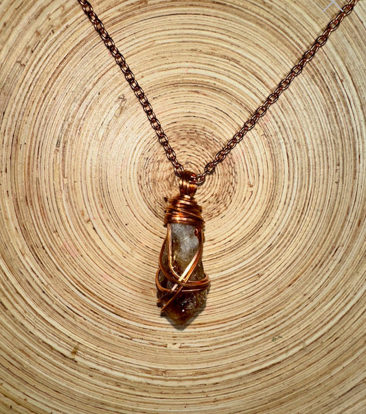 Citrine Copper wrapped Pendant Small | Radiant Abundance