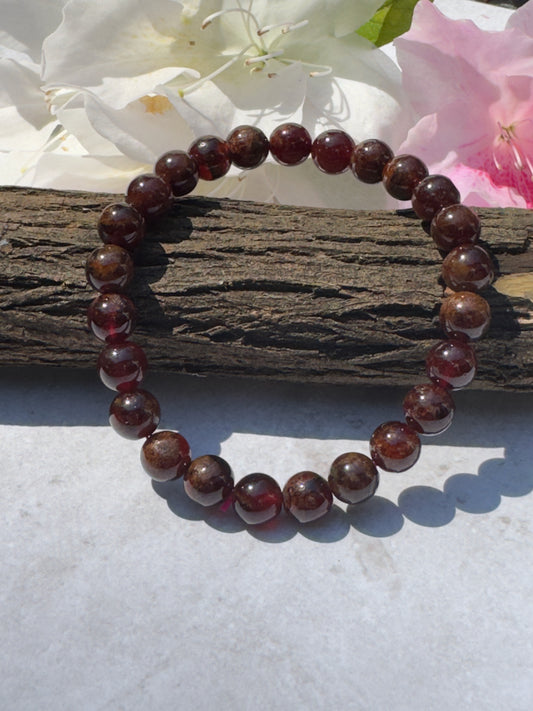 8 mm Garnet Bracelet