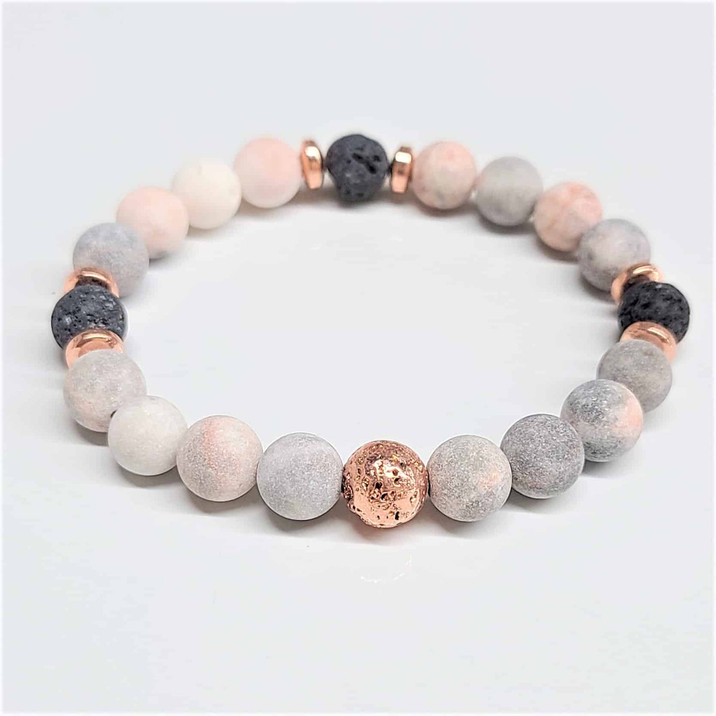 Matt Pink Zebra Jasper Bracelet