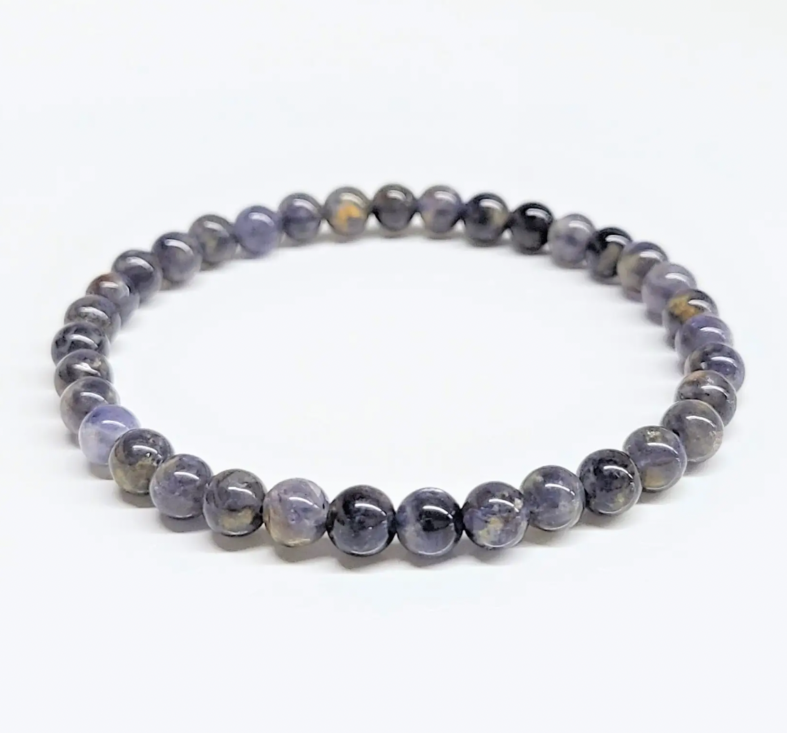 8 mm Iolite Bracelet - Genuine Gemstone Jewelry