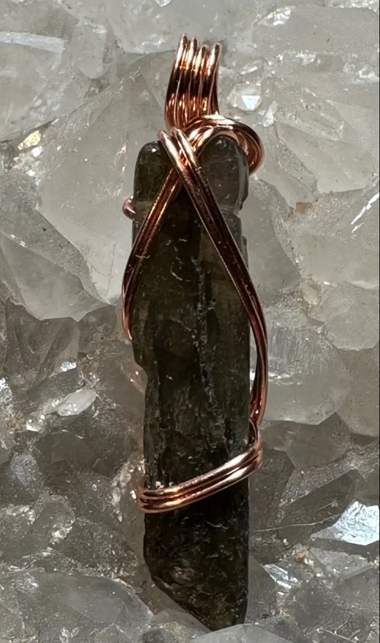 Smokey Quartz Copper Wrap Stick Pendant - Best South Gems