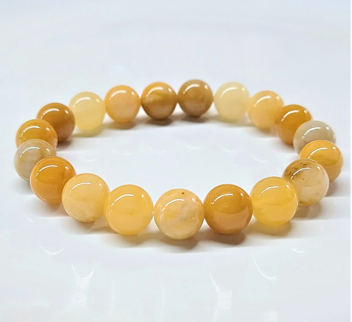10 mm Yellow Jade Bracelet