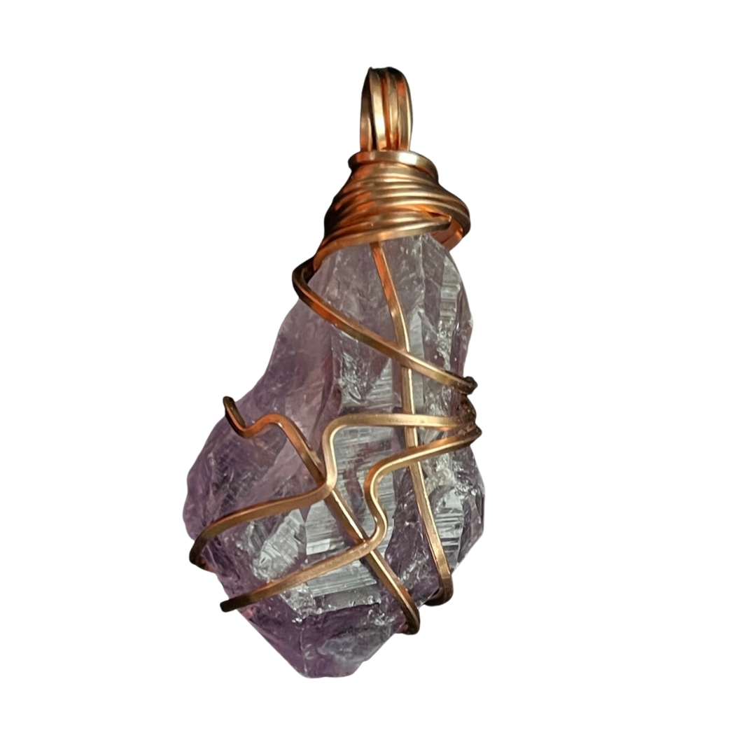Amethyst Point Wrapped Pendant